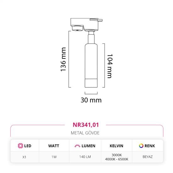 Nevo Dekoratif Ray Spot Beyaz NR341
