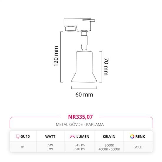 Nevo Dekoratif Ray Spot Gold NR335