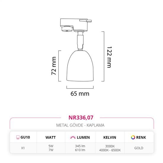 Nevo Dekoratif Ray Spot Gold NR336