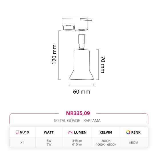 Nevo Dekoratif Ray Spot Krom NR335