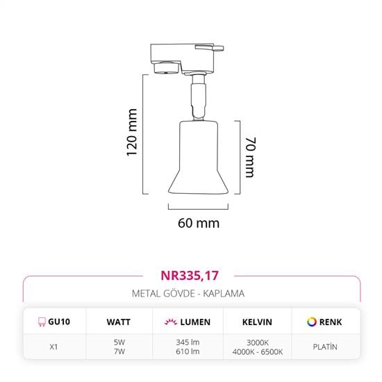 Nevo Dekoratif Ray Spot Platin NR335