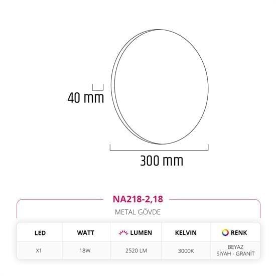 Nevo İç Mekan Aplik Siyah Beyaz Granit NA218-2