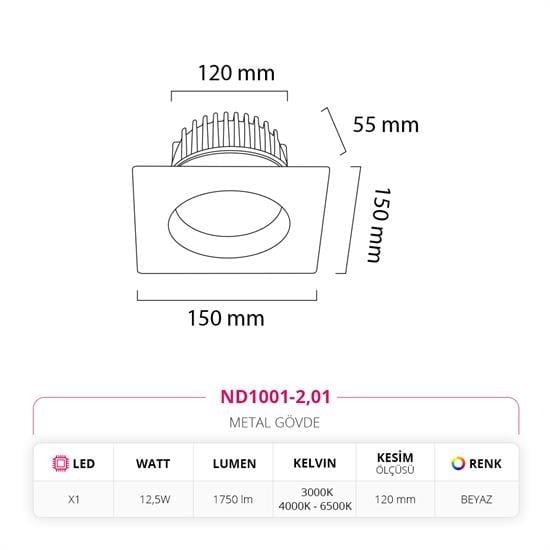 Nevo Sıva Altı Led Spot Beyaz ND1001-2