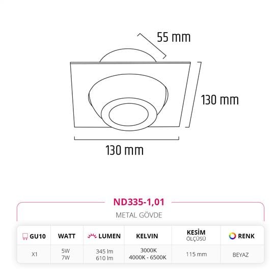 Nevo Sıva Altı Led Spot Beyaz ND335-1