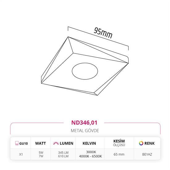 Nevo Sıva Altı Led Spot Beyaz ND346