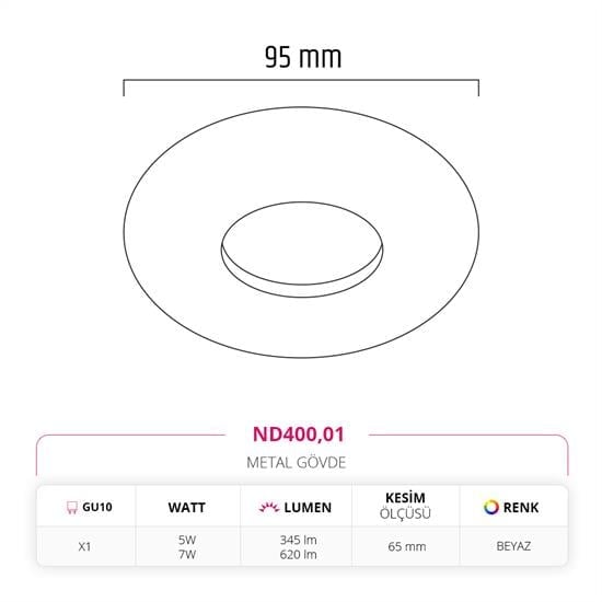 Nevo Sıva Altı Led Spot Beyaz ND400