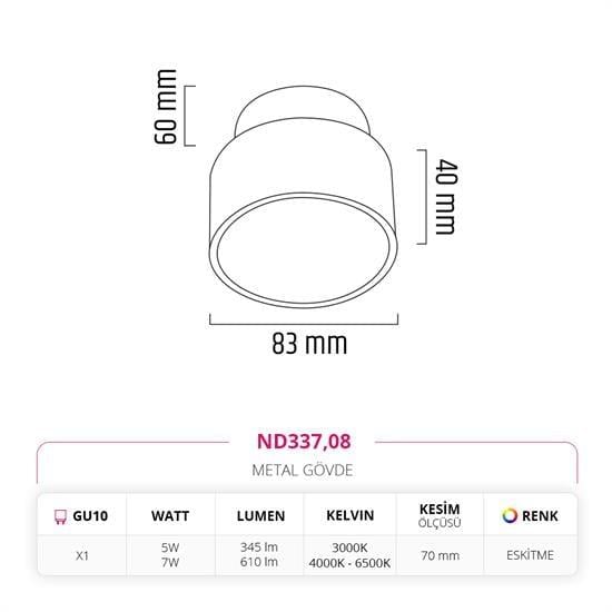 Nevo Sıva Altı Led Spot Eskitme  ND337