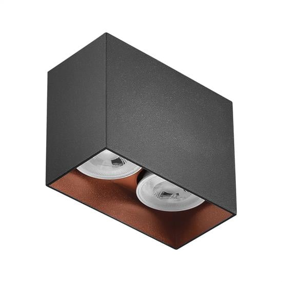 Nevo Sıva Üstü İkili Led Spot Siyah Bakır NS249-2