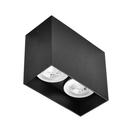Nevo Sıva Üstü İkili Led Spot Siyah NS249-2