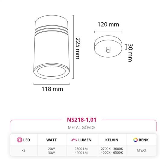 Nevo Tekli Led Sarkıt Beyaz NS218-1