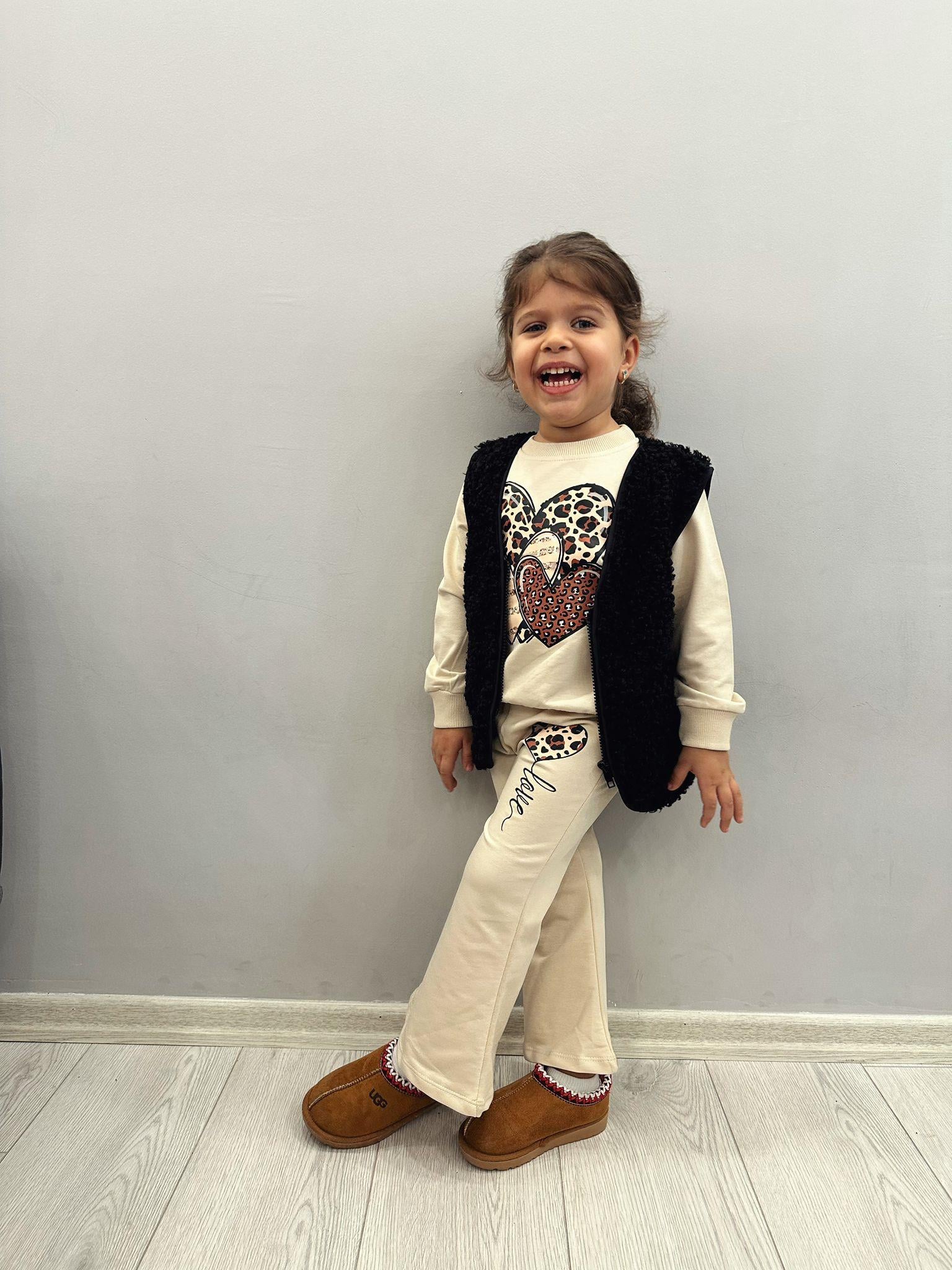 Bej Leopar Kalpli Takım