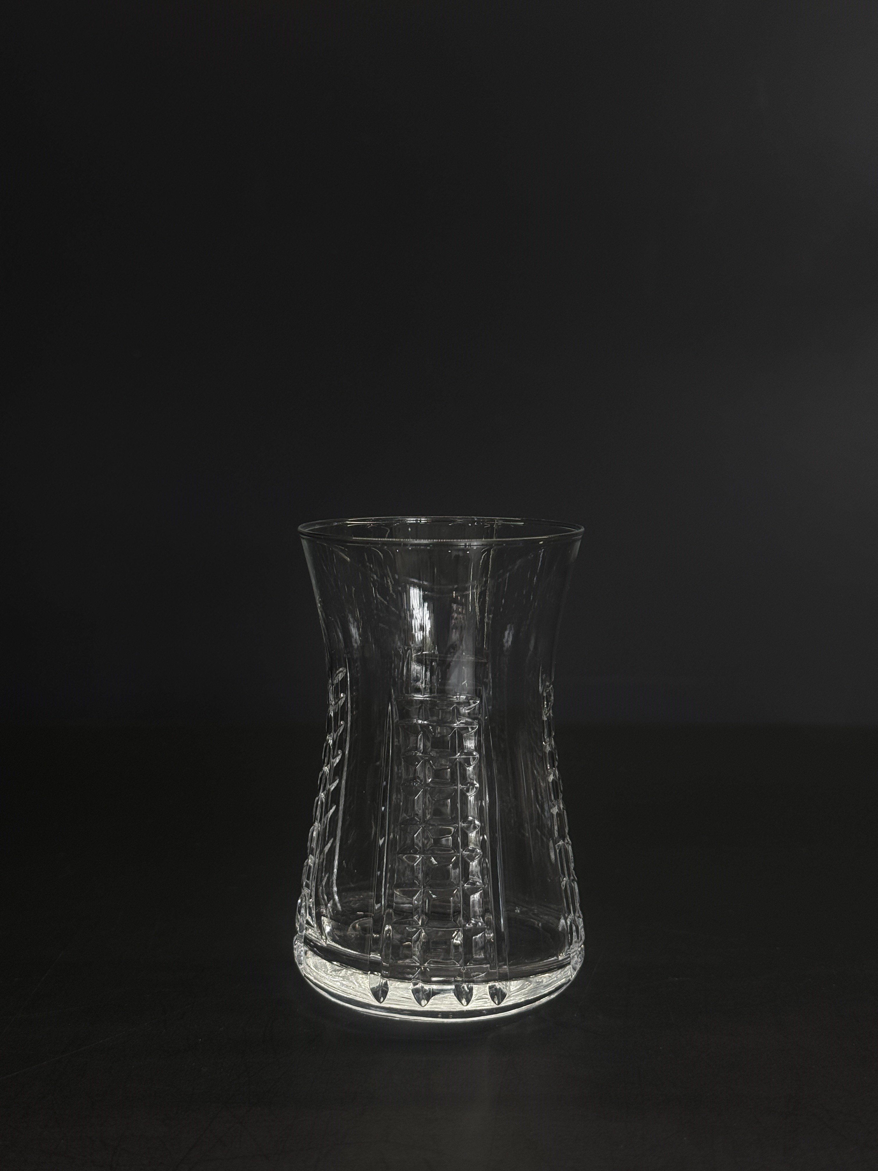 Heybeli Çay Bardağı Şerit Şeffaf