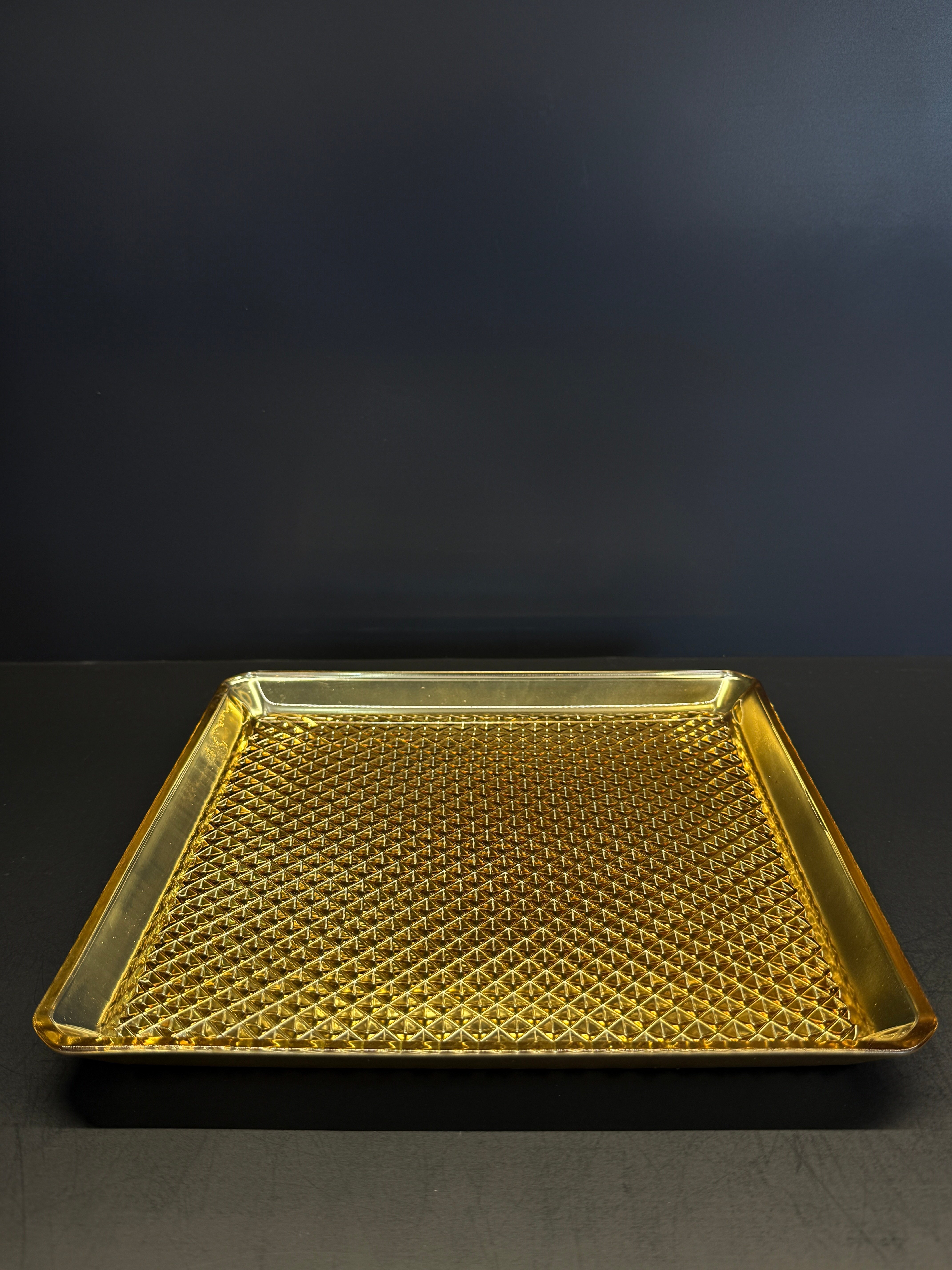 KARE TABAK BÜYÜK BOY TARAMA  DEKOR GOLD