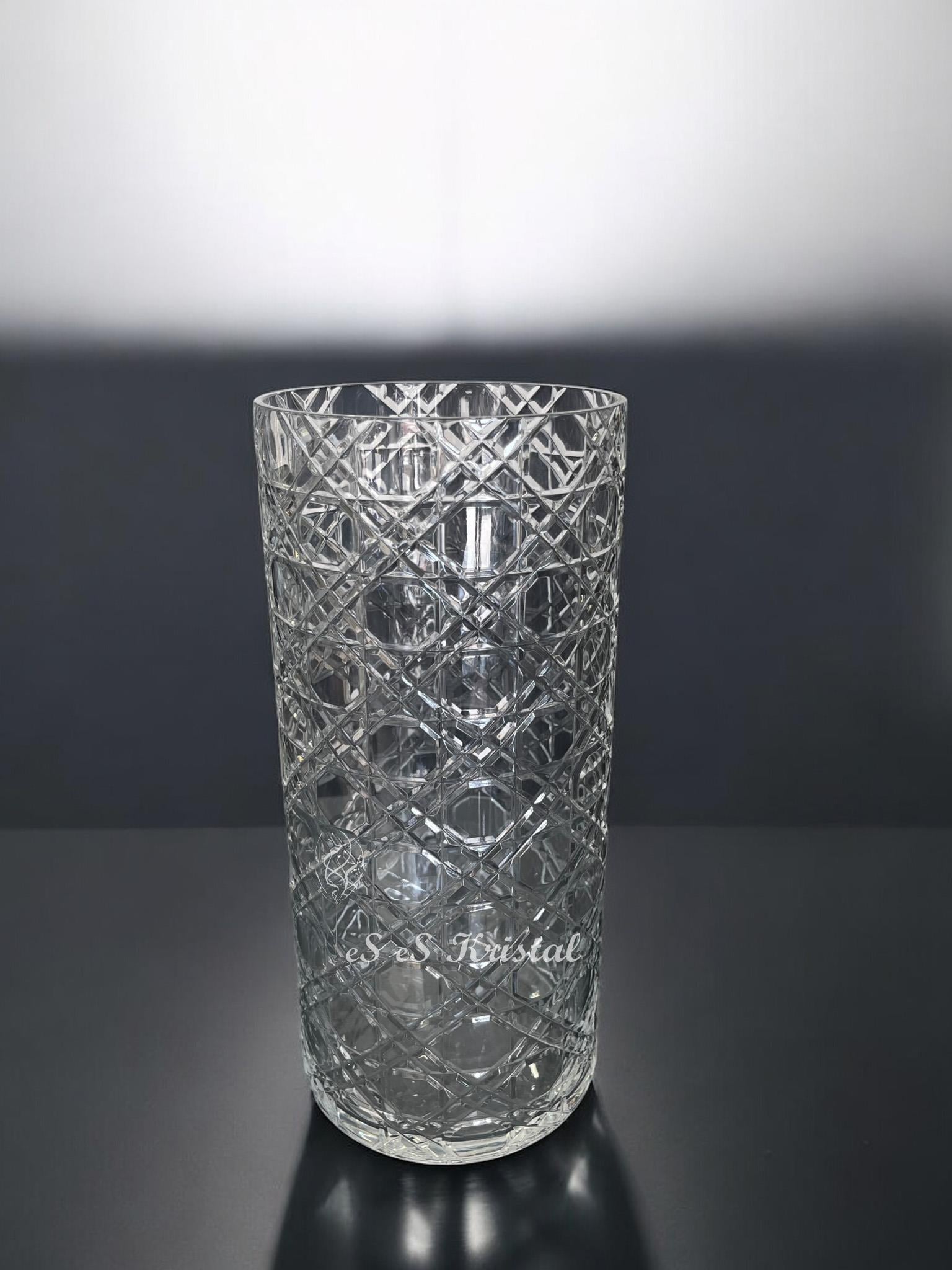 Silindir Düz Vazo 30 Cm Hasır Şeffaf