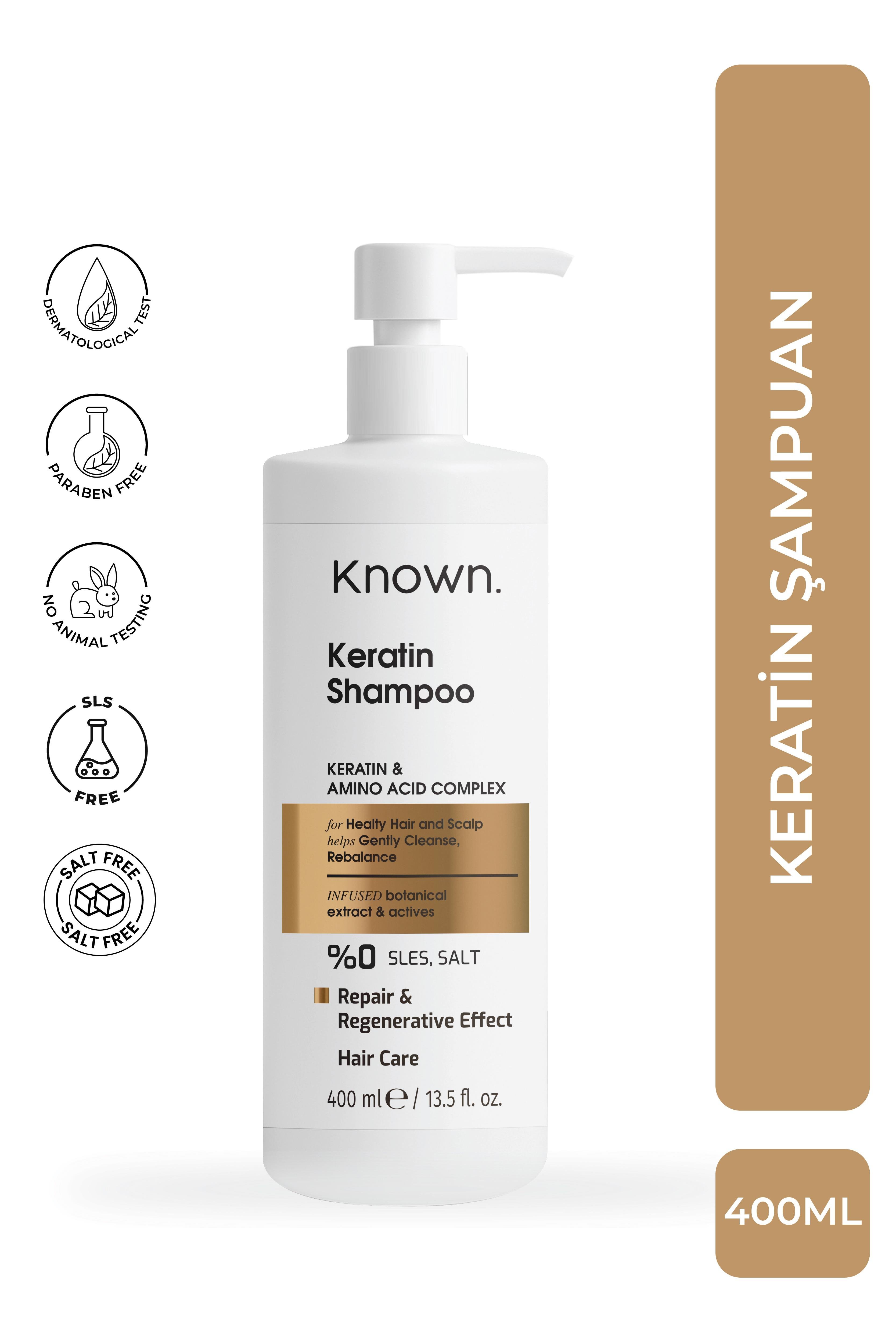 Sülfatsız Tuzsuz Besleyici Doğal Keratin Şampuanı (400ML) - Dökülme Önleyici Güçlendirici