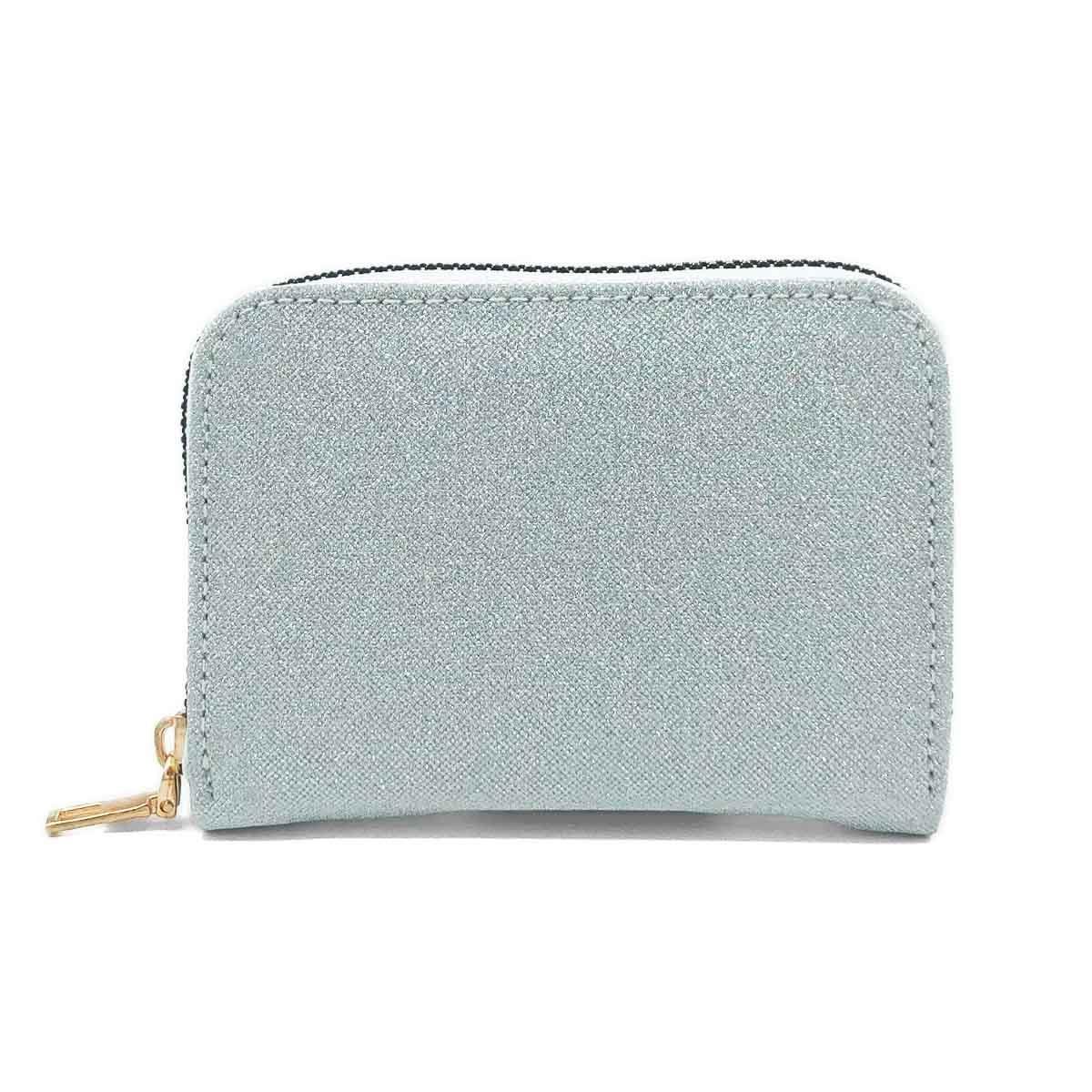 Fermuarlı Simli Gümüş Renk Cüzdan