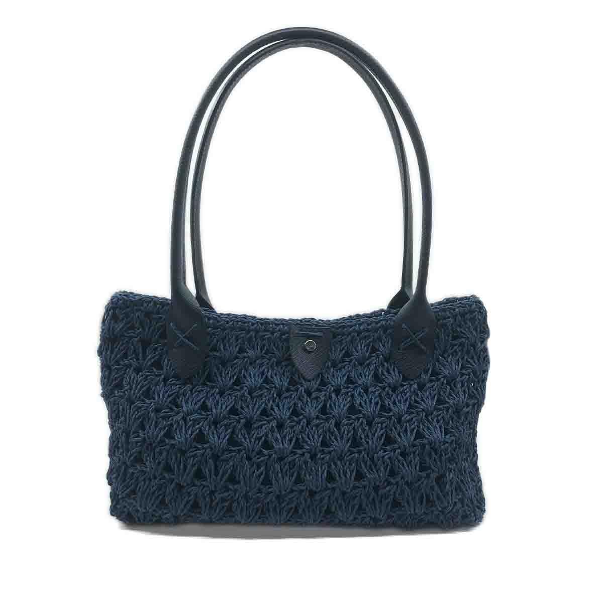 Peri Model Lacivert El İşi, Astarlı ve Kilitli Omuz Çantası