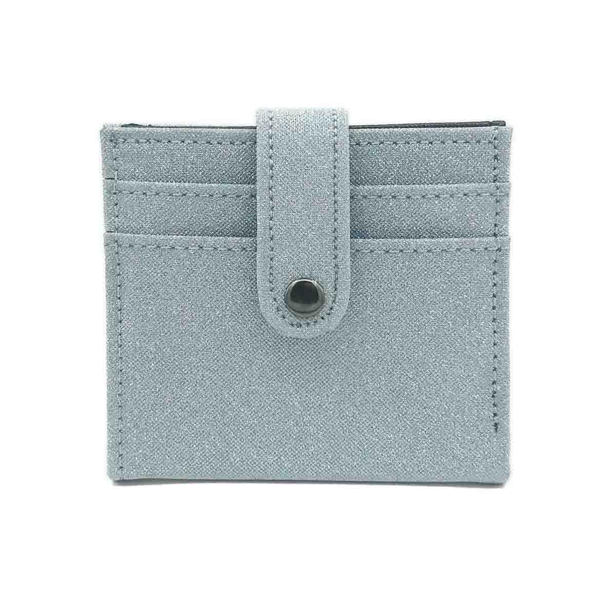 Simli Çıtçıt Kapaklı Gümüş Renk Kartlık