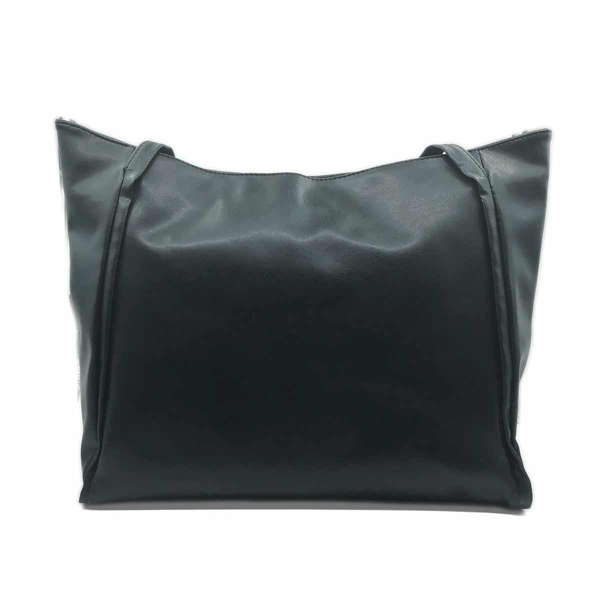 Siyah Suni Deri Omuz Çantası