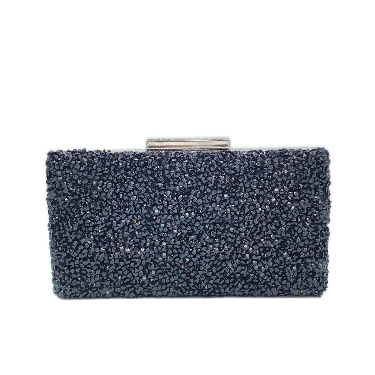 Siyah Taşlı Abiye Çanta