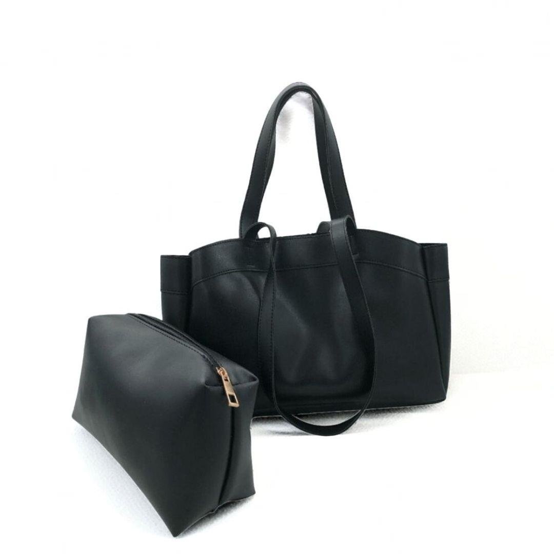 Siyah Yavru Çantalı Büyük Lizbon Omuz Çantası Seti