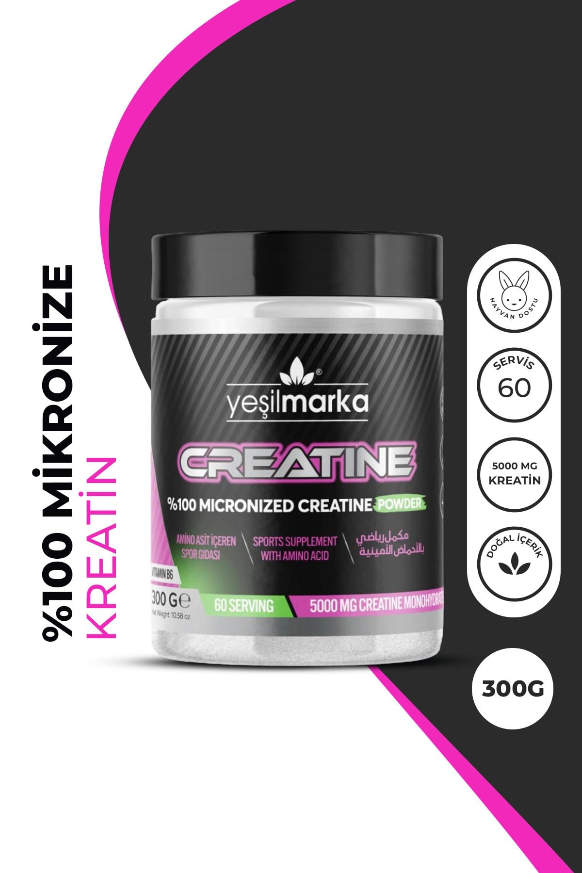 Vegan Creatine 300 gr %100 Mikronize Kreatin Monohidrat