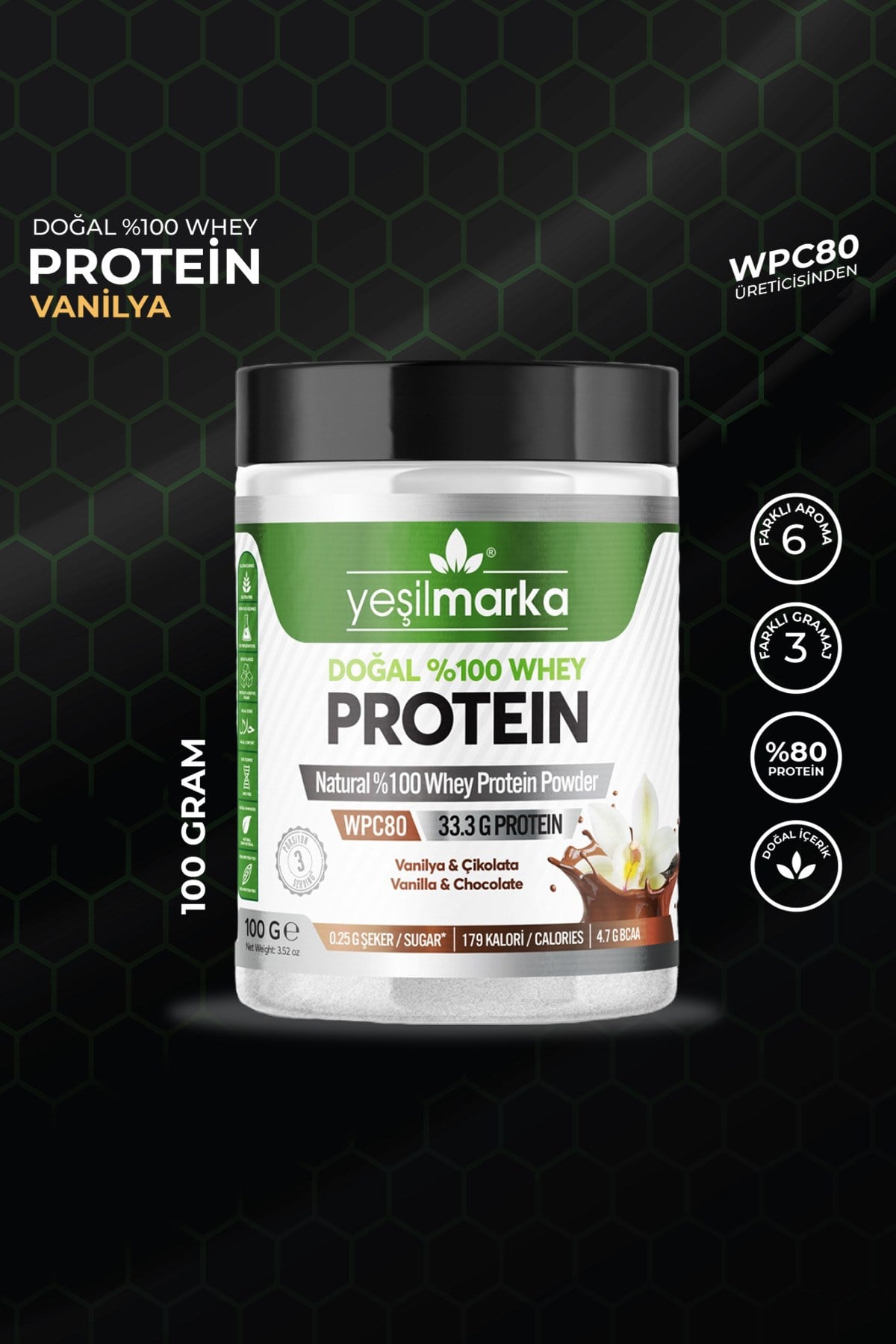 Whey Protein Tozu - Vanilya / Kakao 100 g