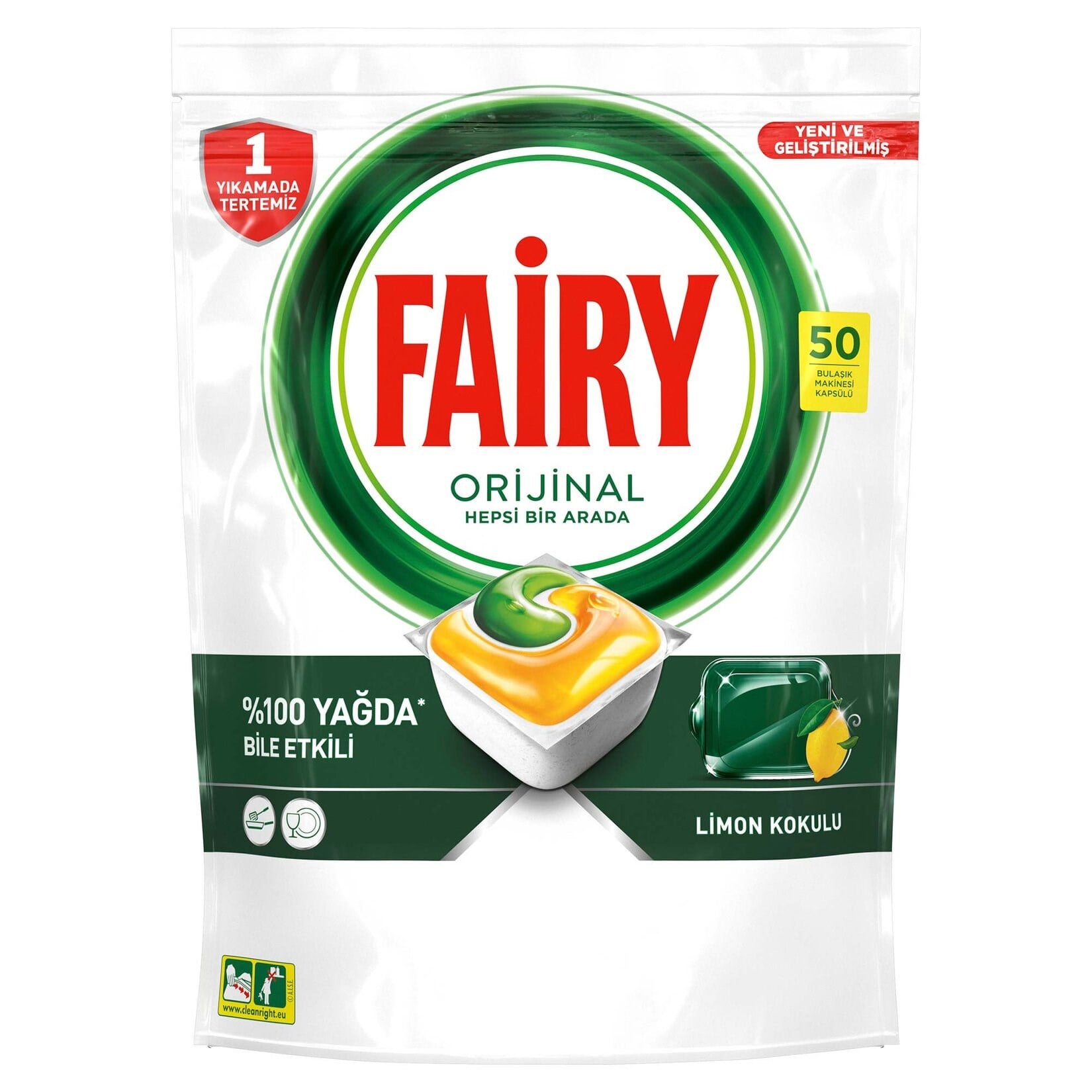 Fairy Hepsi Bir Arada Limon Kokulu 50 Kapsül