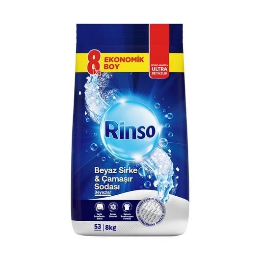 Rinso Toz Çamaşır Deterjanı Beyaz Sirke ve Çamaşır Soda 8 Kg