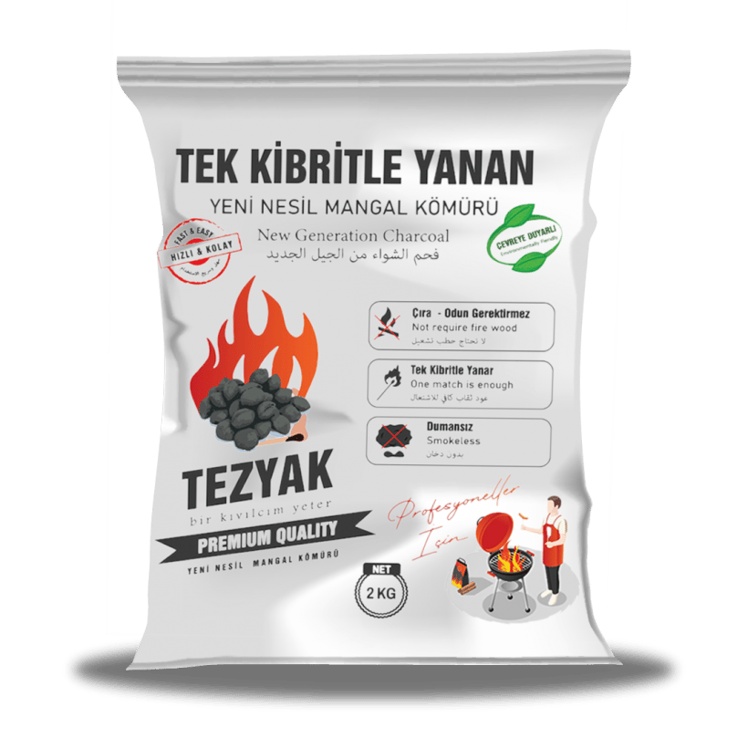 Tezyak Çıra ve Odun Gerektirmeyen Mangal Kömürü 2kg