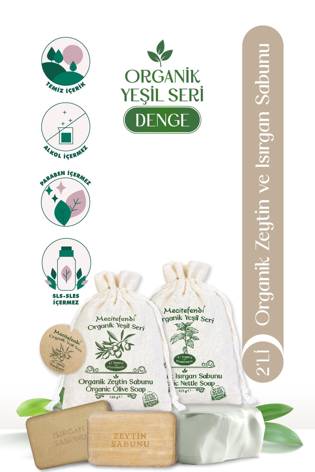 Mecitefendi Organik Yeşil Seri: Denge - Zeytin ve Isırgan Sabunu (Koruyucu ve Rahatlatıcı) 125 gr