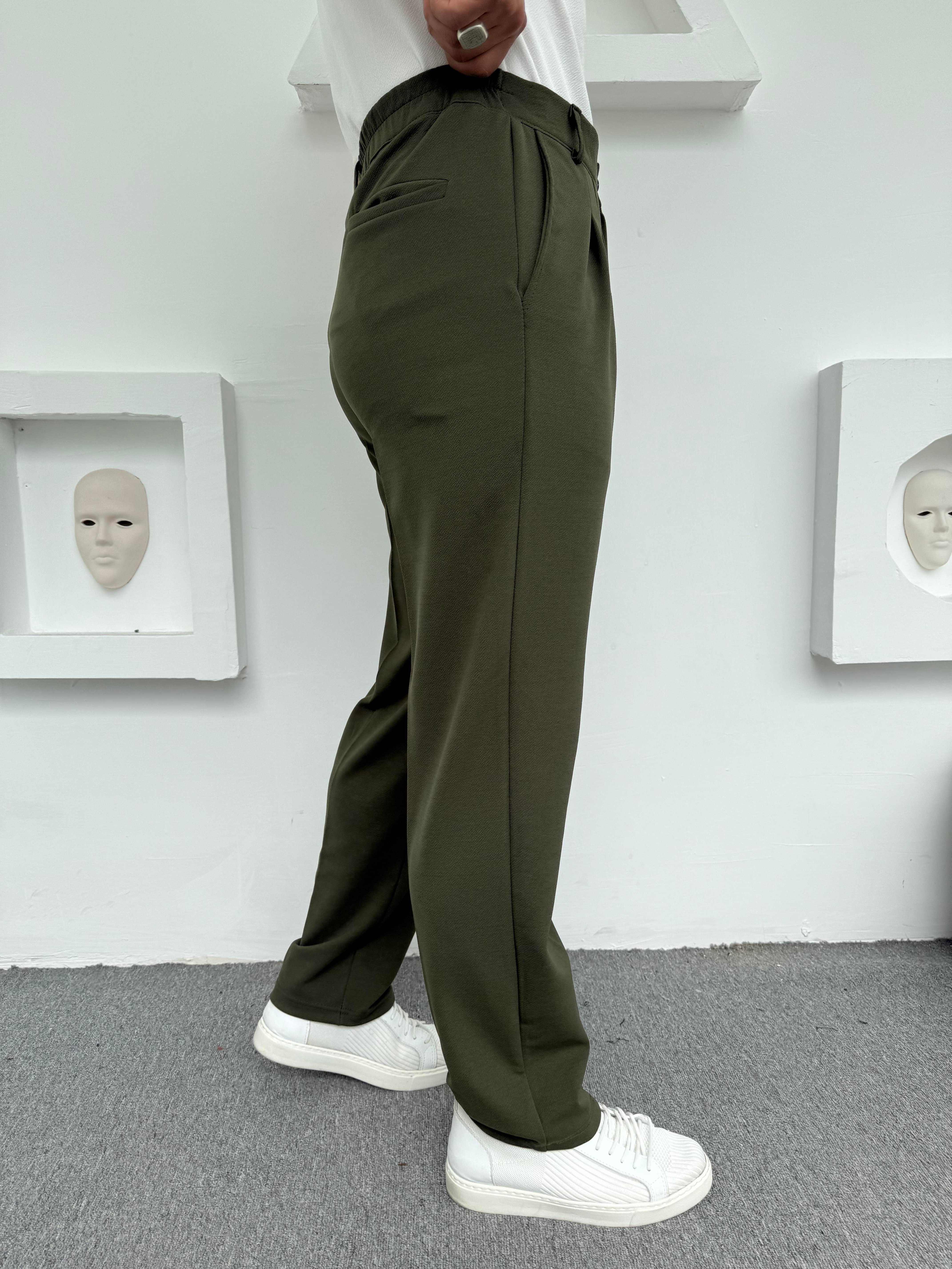 CRAP PİLELİ BAGGY PANTOLON HAKİ YEŞİL