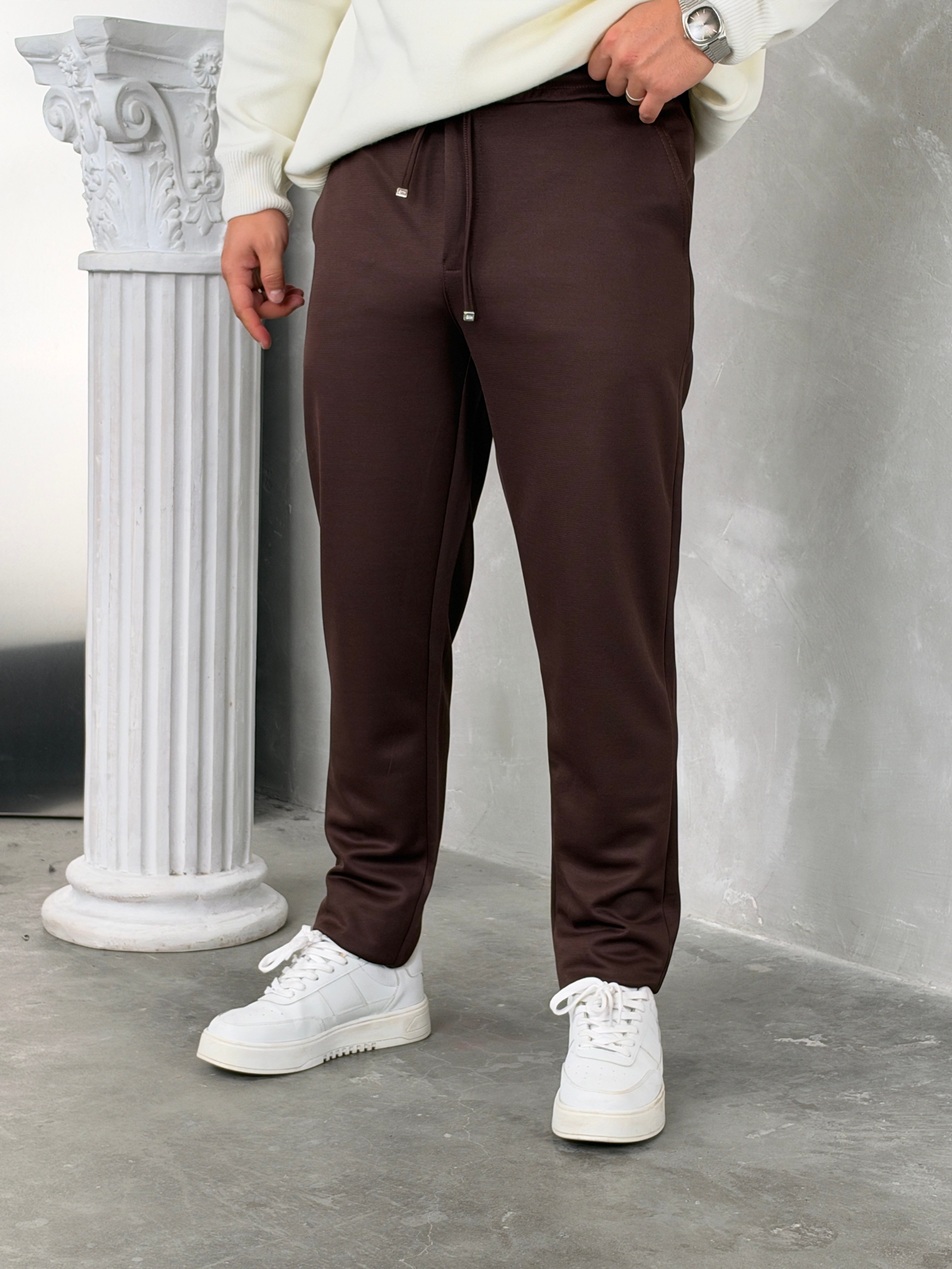 Gramajlı Jogger Pantolon Acı Kahve