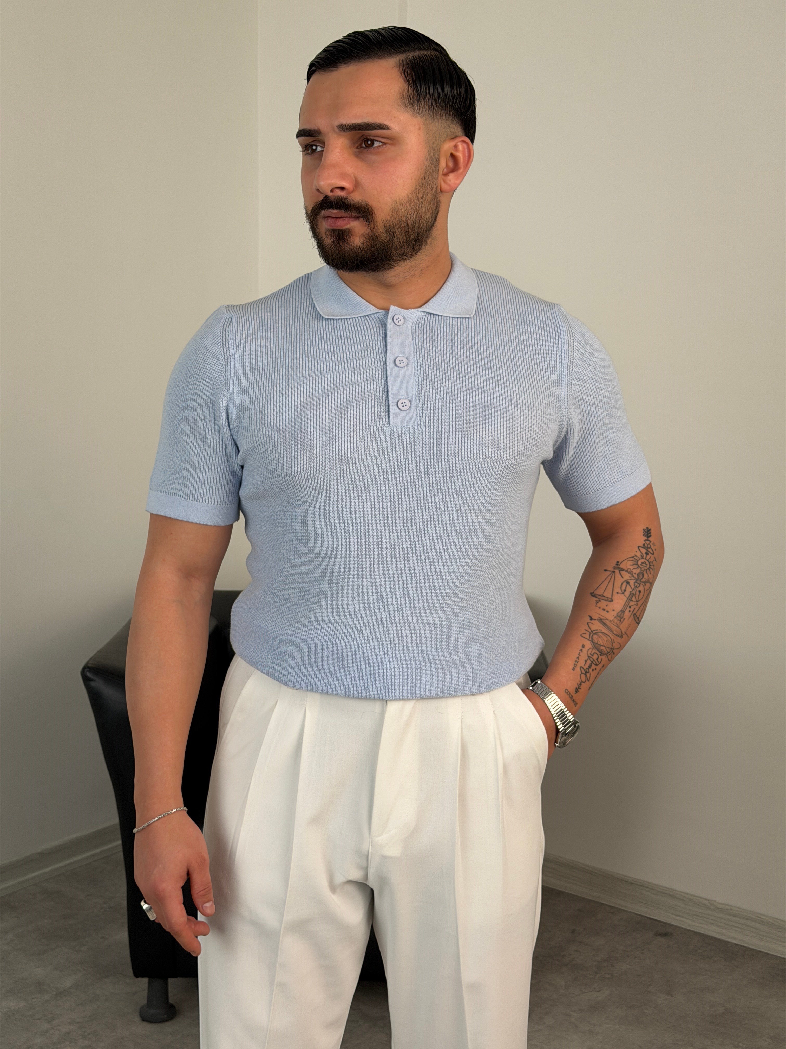 HFA DÜĞMELİ POLO YAKA TRİKO TİŞÖRT BEBE MAVİSİ