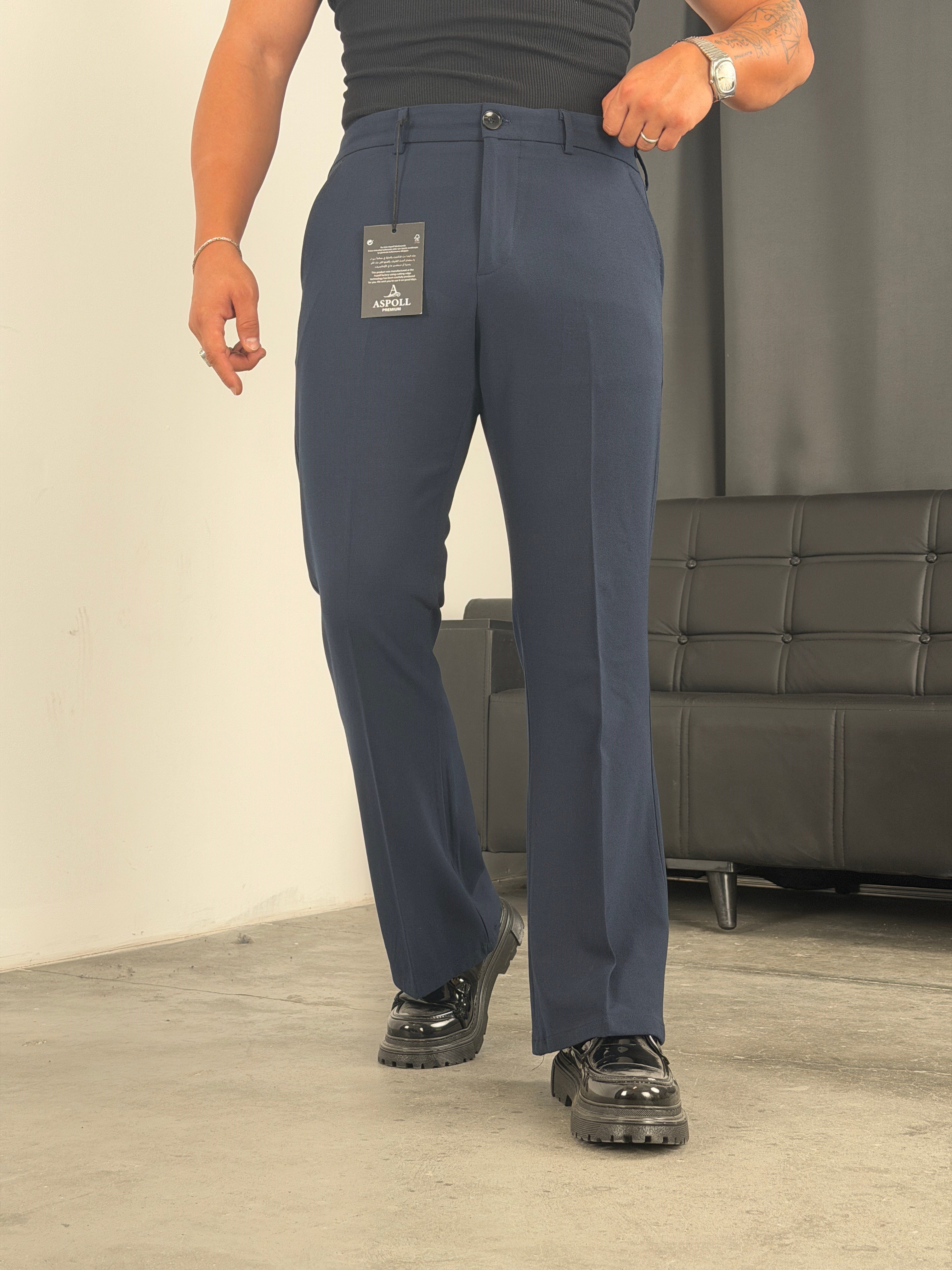İspanyol Paça Premium Kumaş Pantolon Lacivert