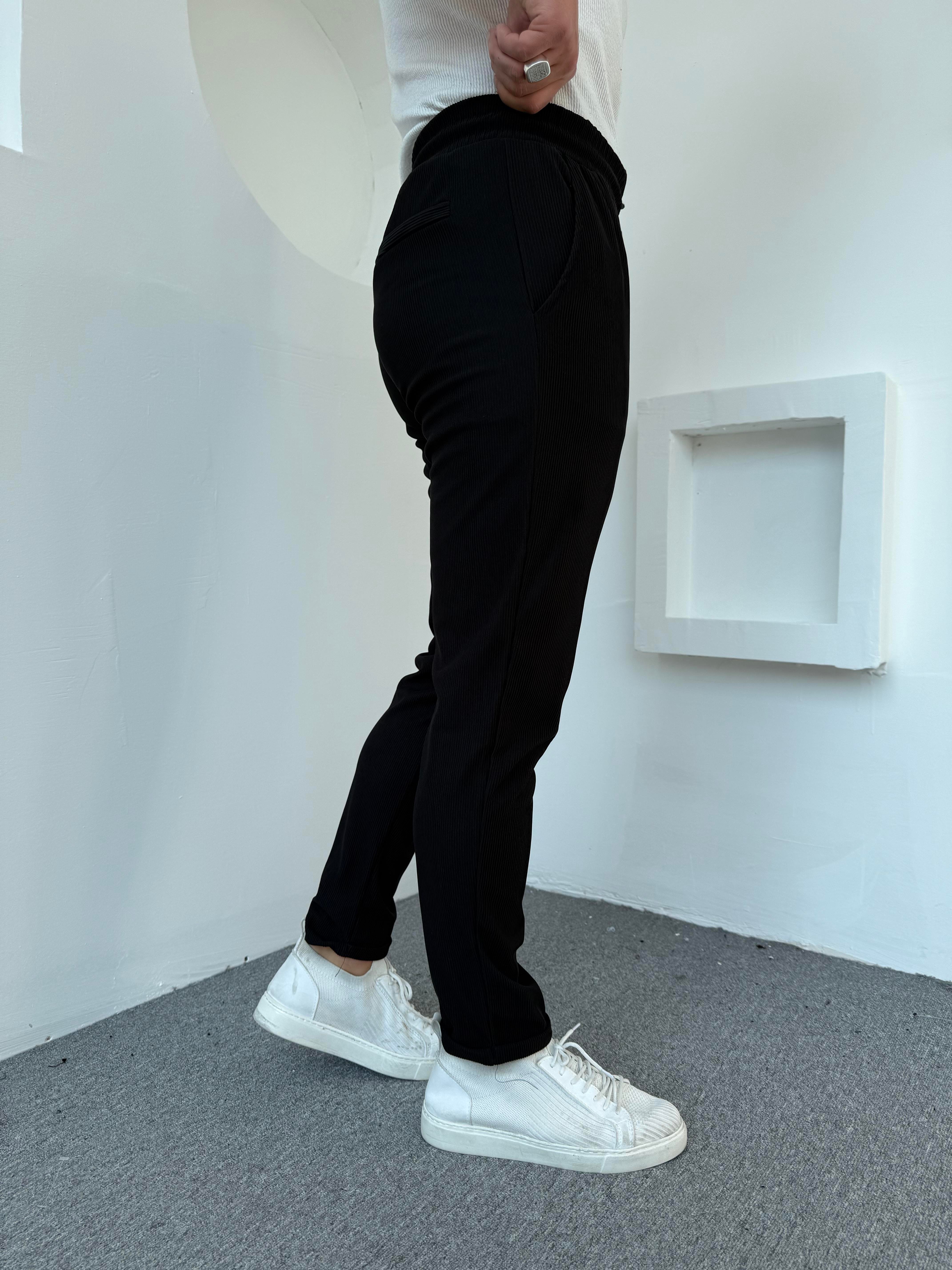 Ottoman Duble Paça Pantolon Siyah