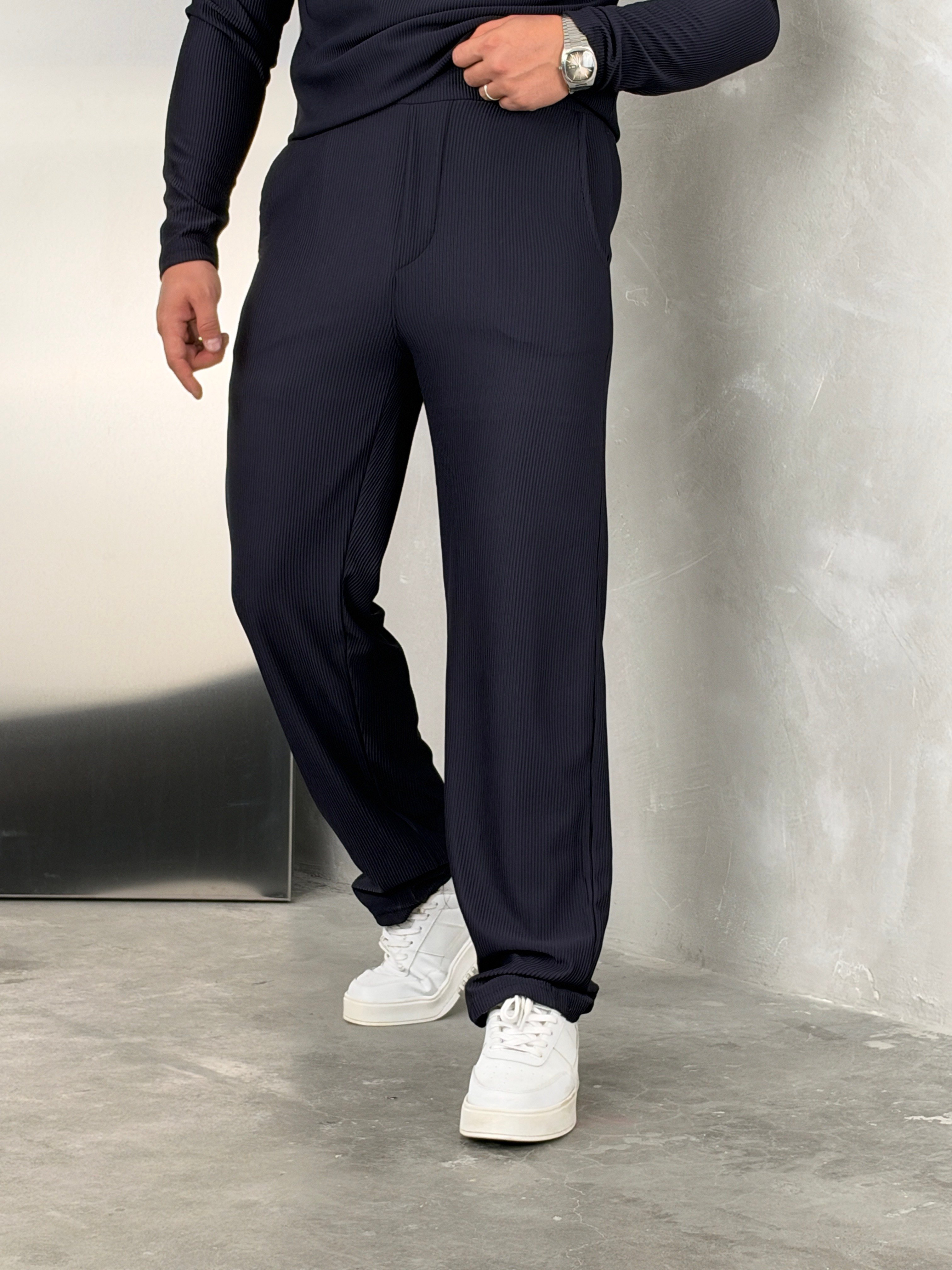 Ottoman Henley Model Takım Lacivert