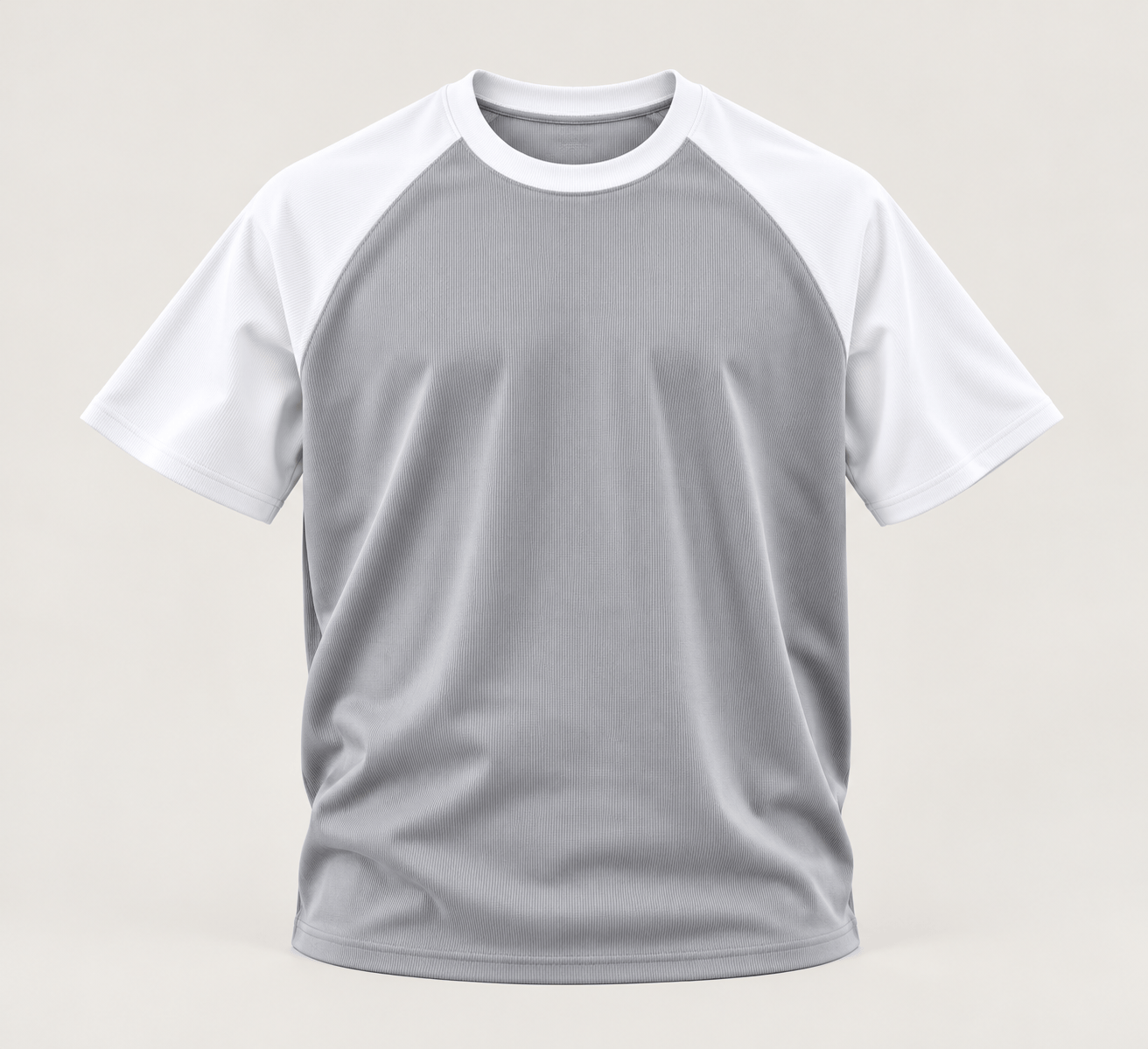 U8 Çift Renk Reglankol Ottoman Tshirt Gri