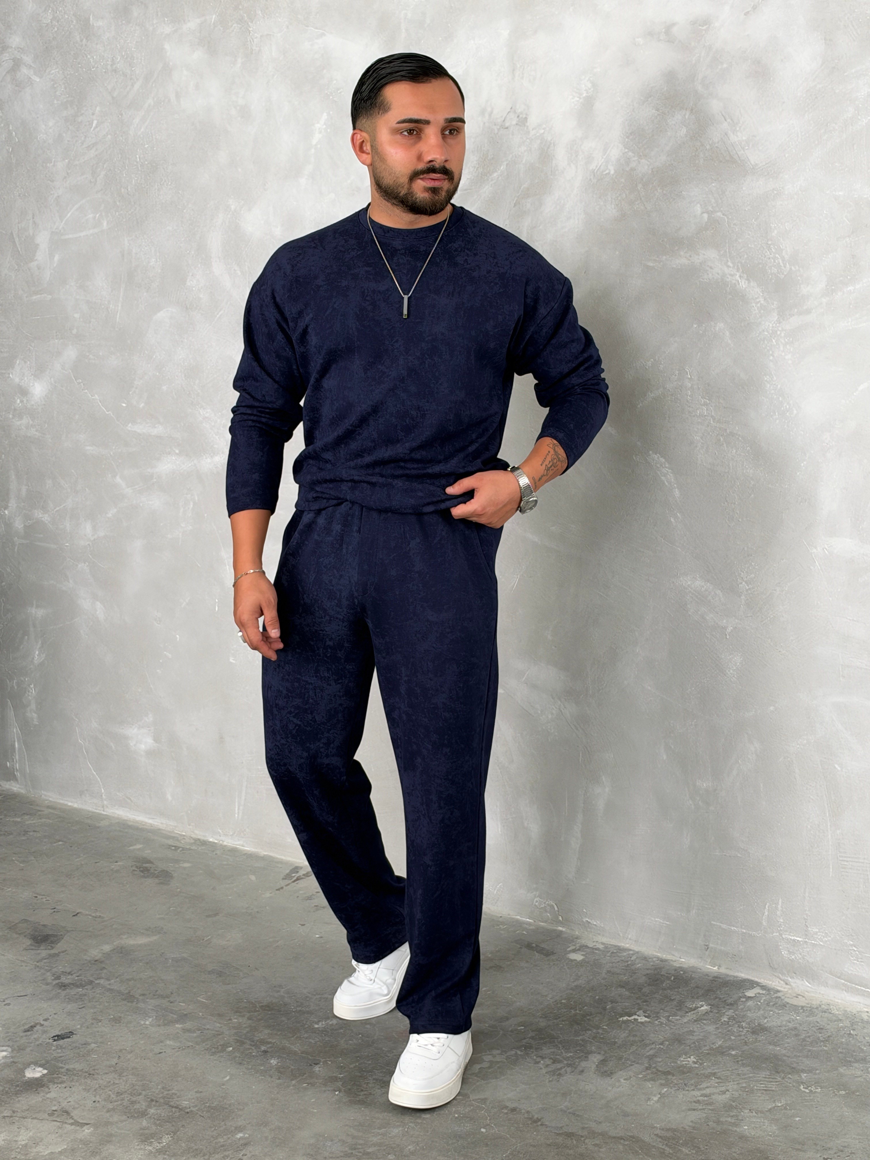 Yıkamalı Yüksek Kalite Oversize Takım Lacivert
