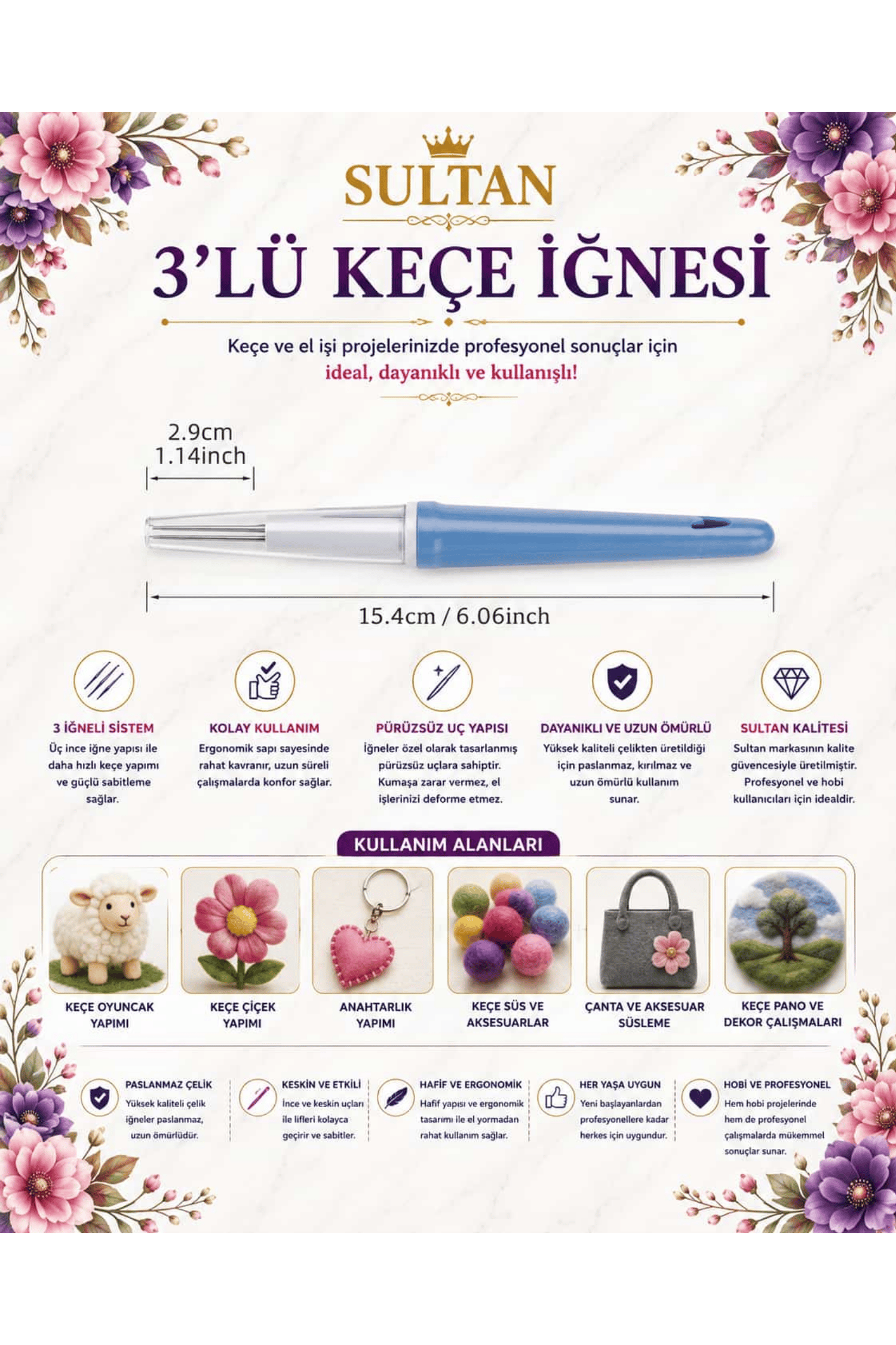 SKC KEÇE İĞNESİ ÜÇLÜ FN-005