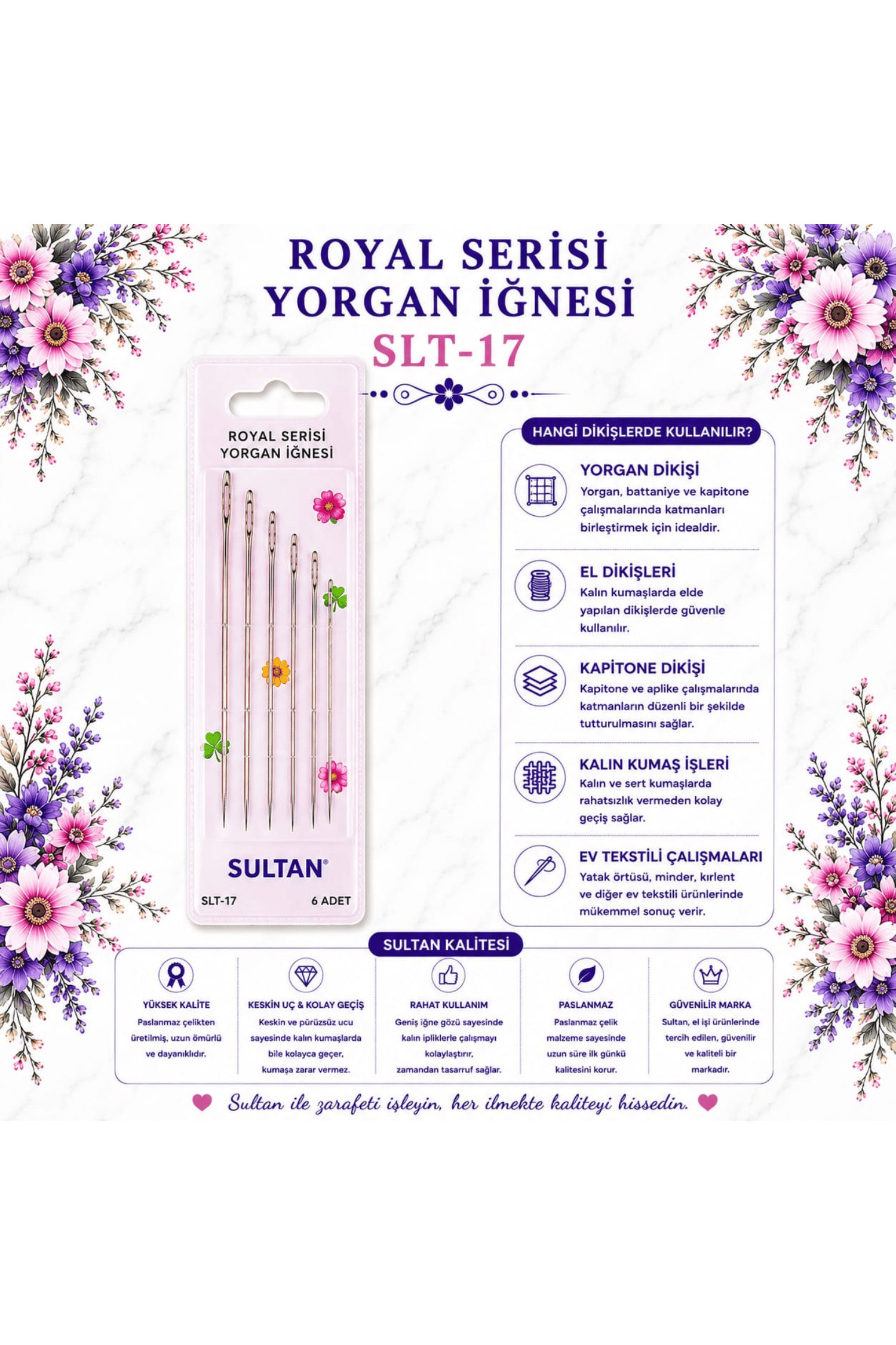 SULTAN ROYAL SERİSİ YORGAN İĞNESİ SLT-17