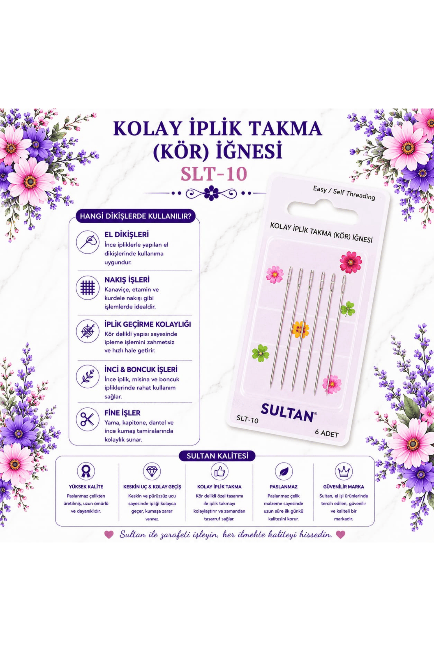 SULTAN KOLAY İPLİK TAKMA İĞNESİ SLT-10