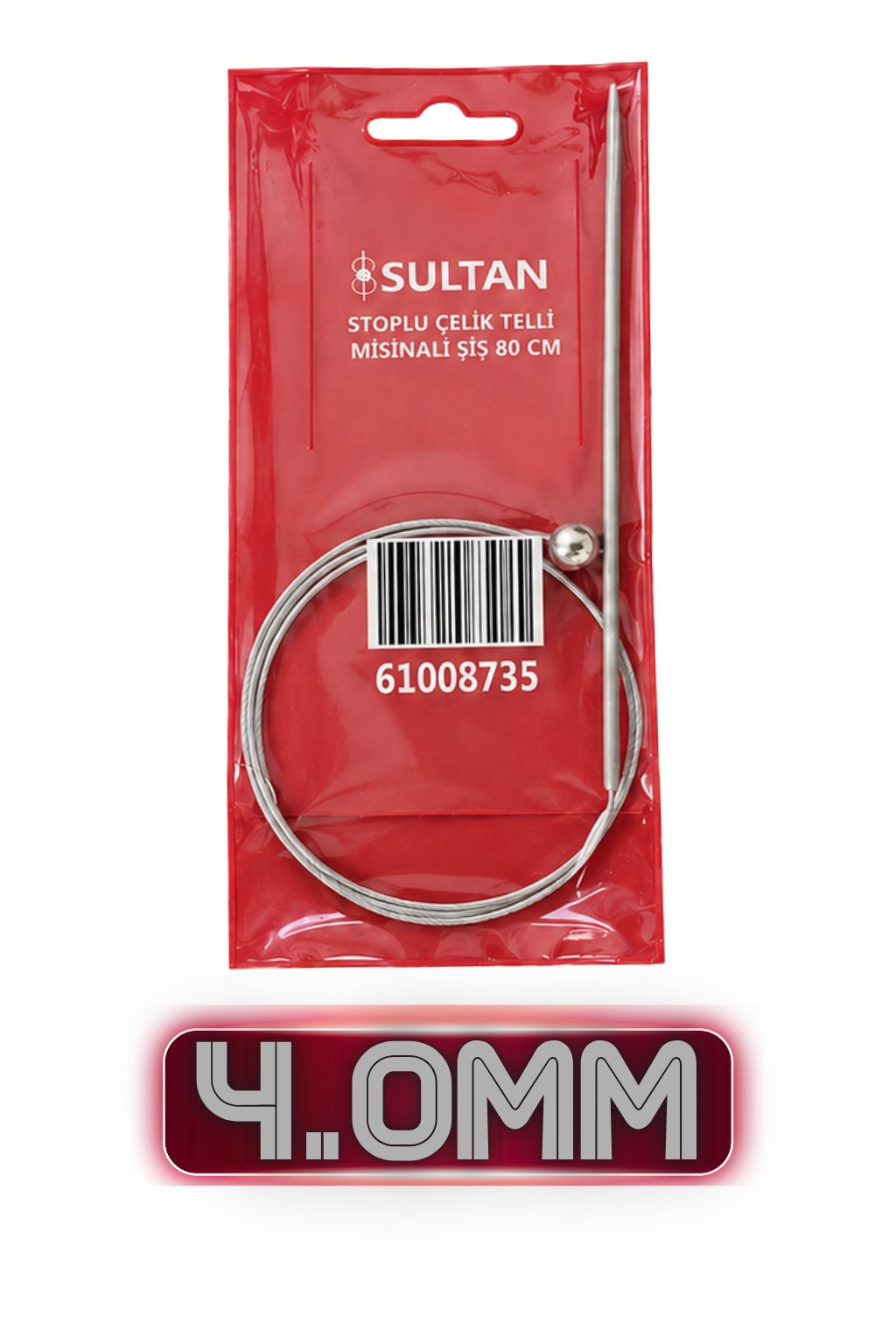 SULTAN STOPLU ÇELİK TELLİ MİSİNALI ŞİŞ 4.00 80CM