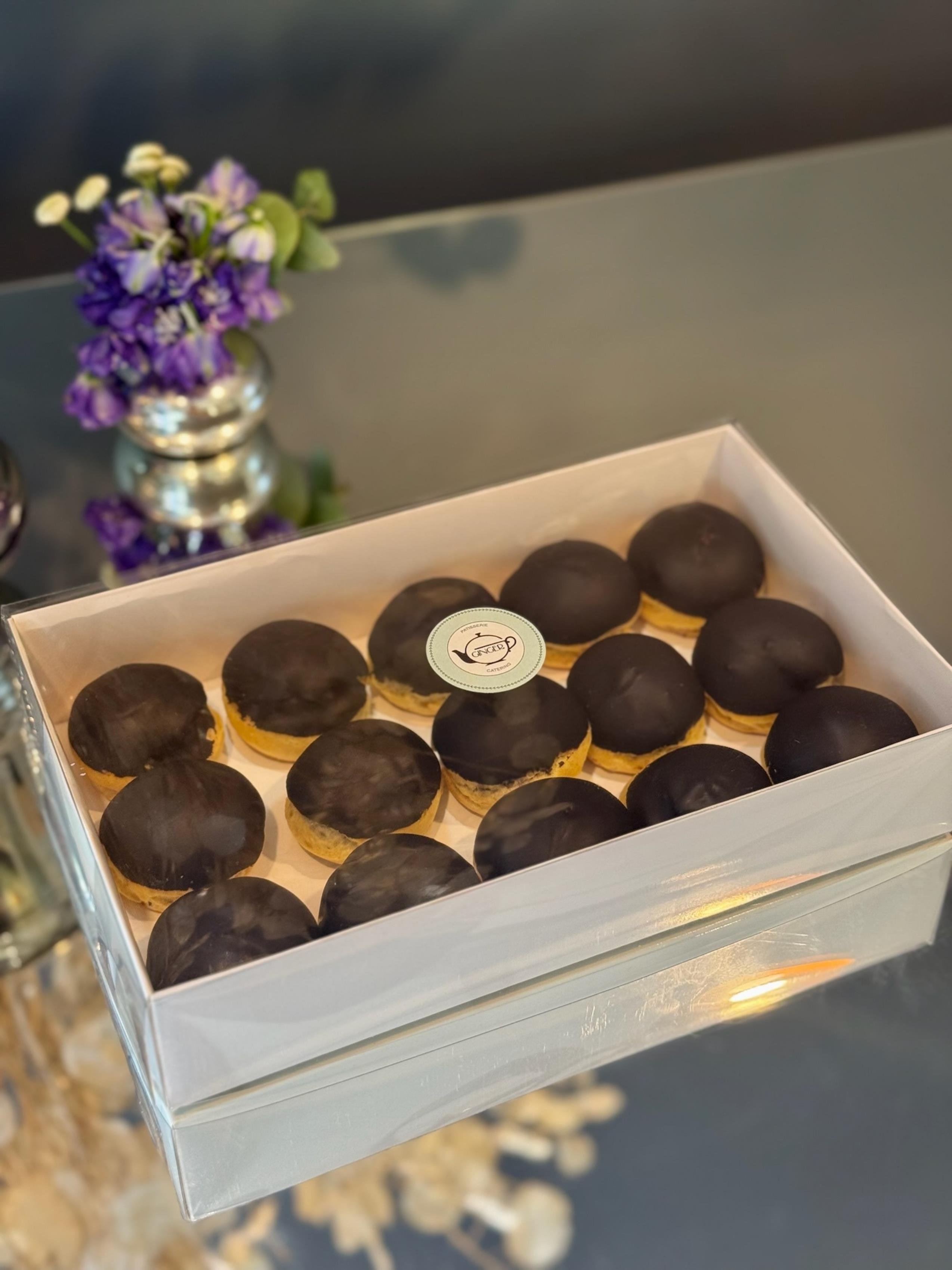 Bitter Çikolatalı & Kahveli Profiterol (Choux) Topları (15 Adet) 