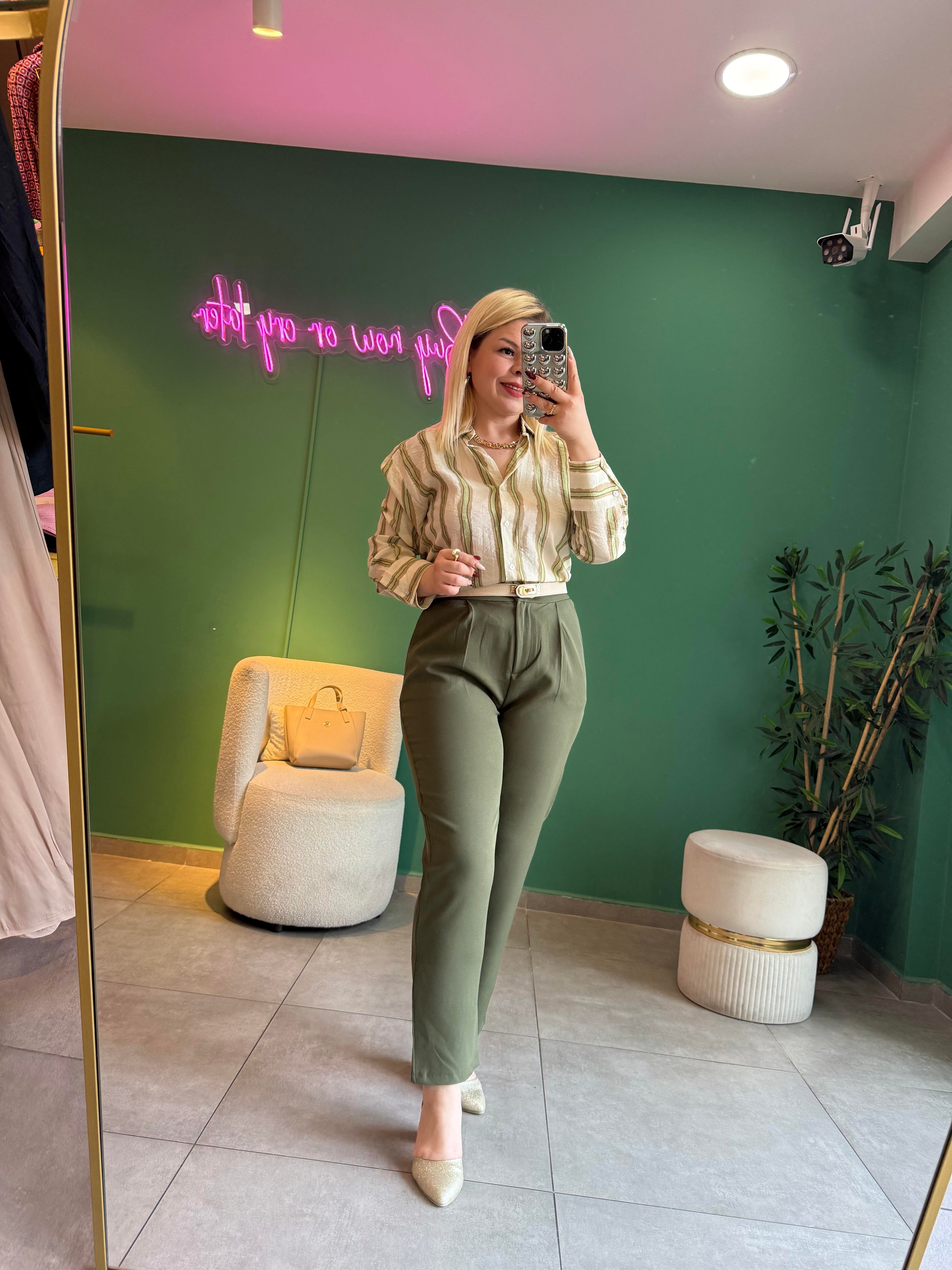 Bambu Çizgili Gömlek