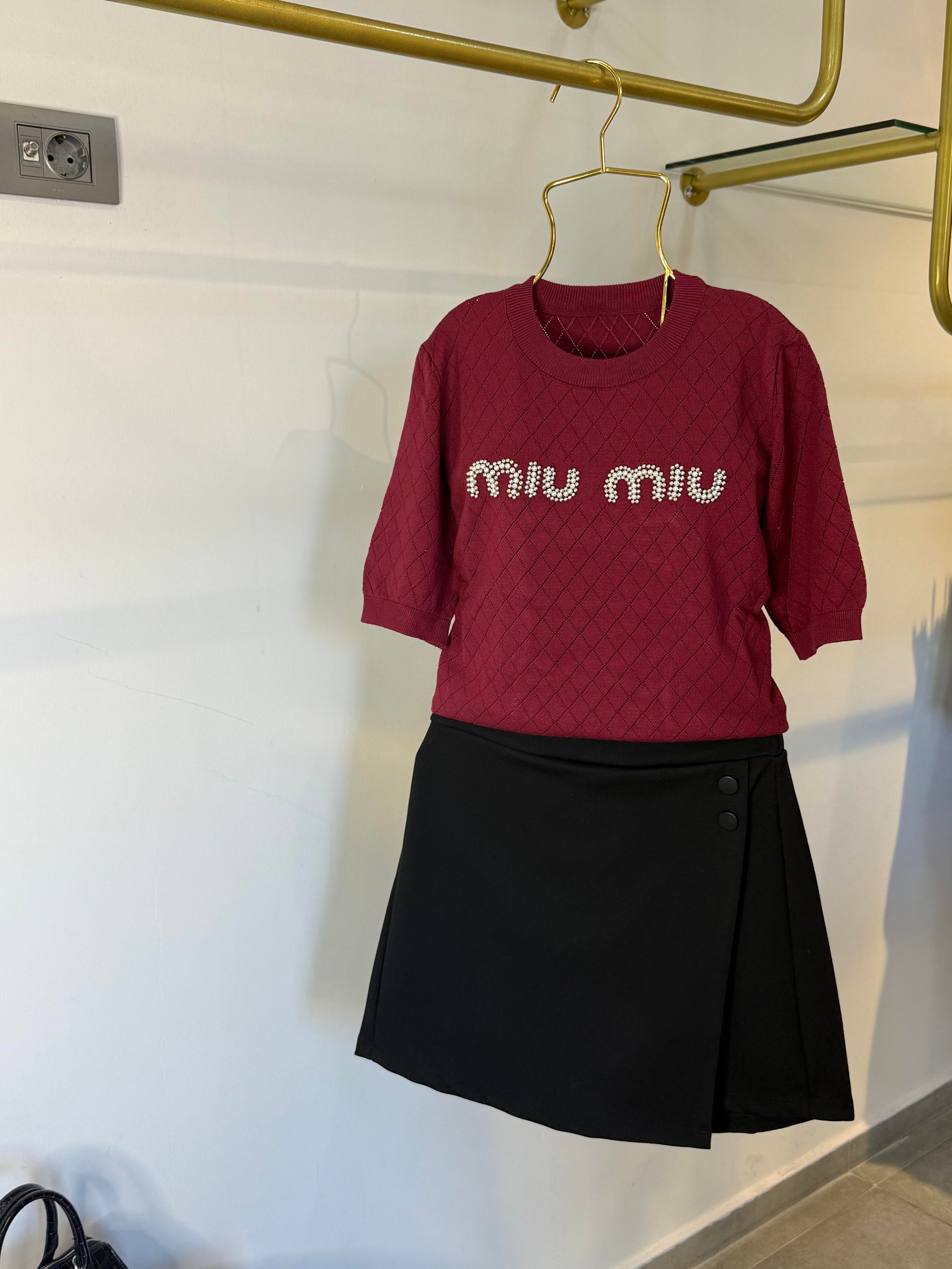 Miu Miu Bordo Merserize Triko 