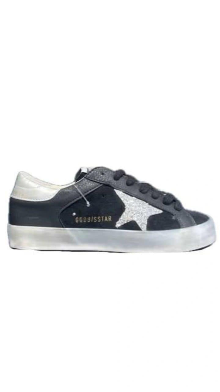 Golden Goose Superstar  - Siyah Gümüş Sneakers