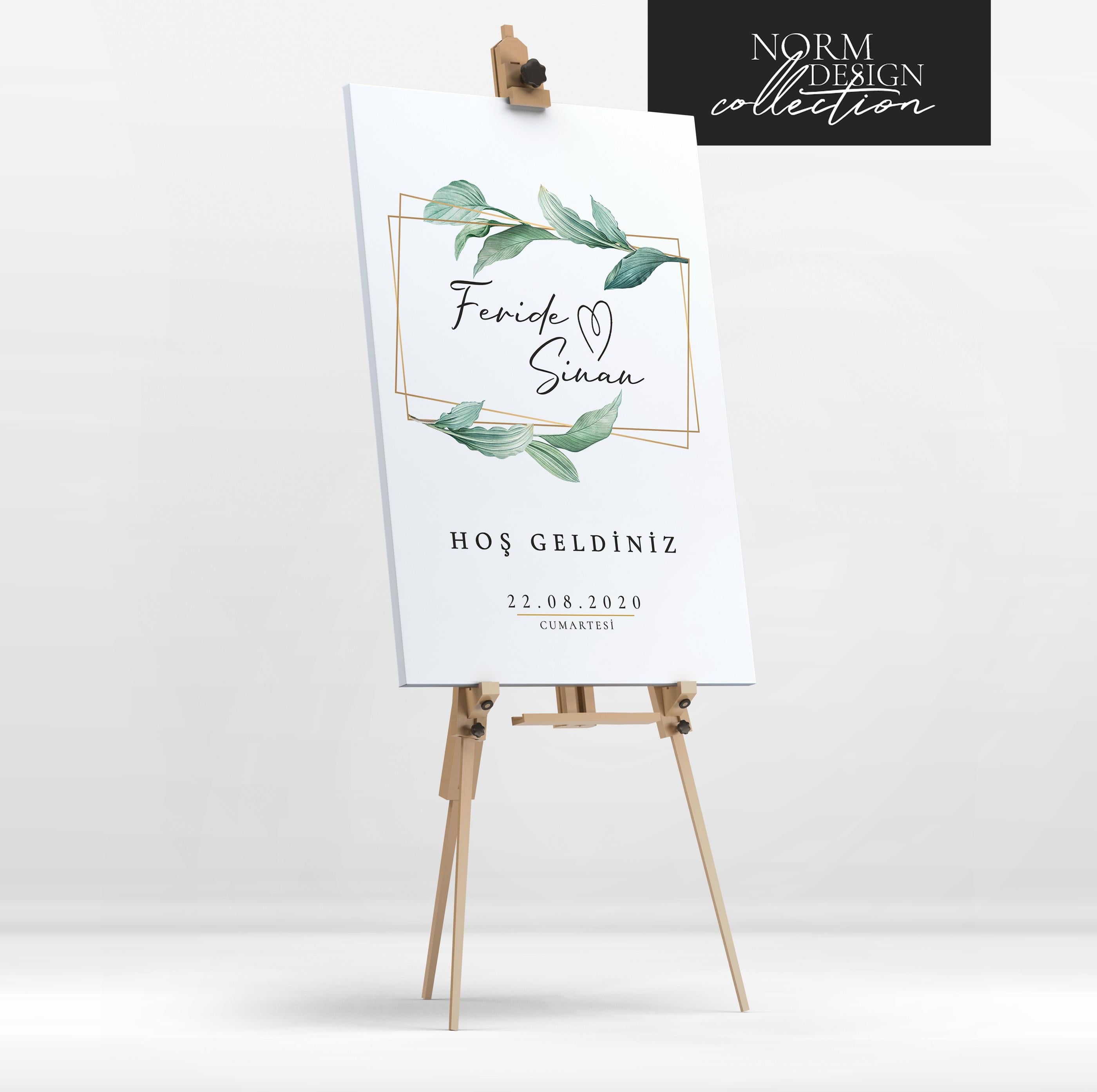 Leaves in Gold Karşılama Panosu