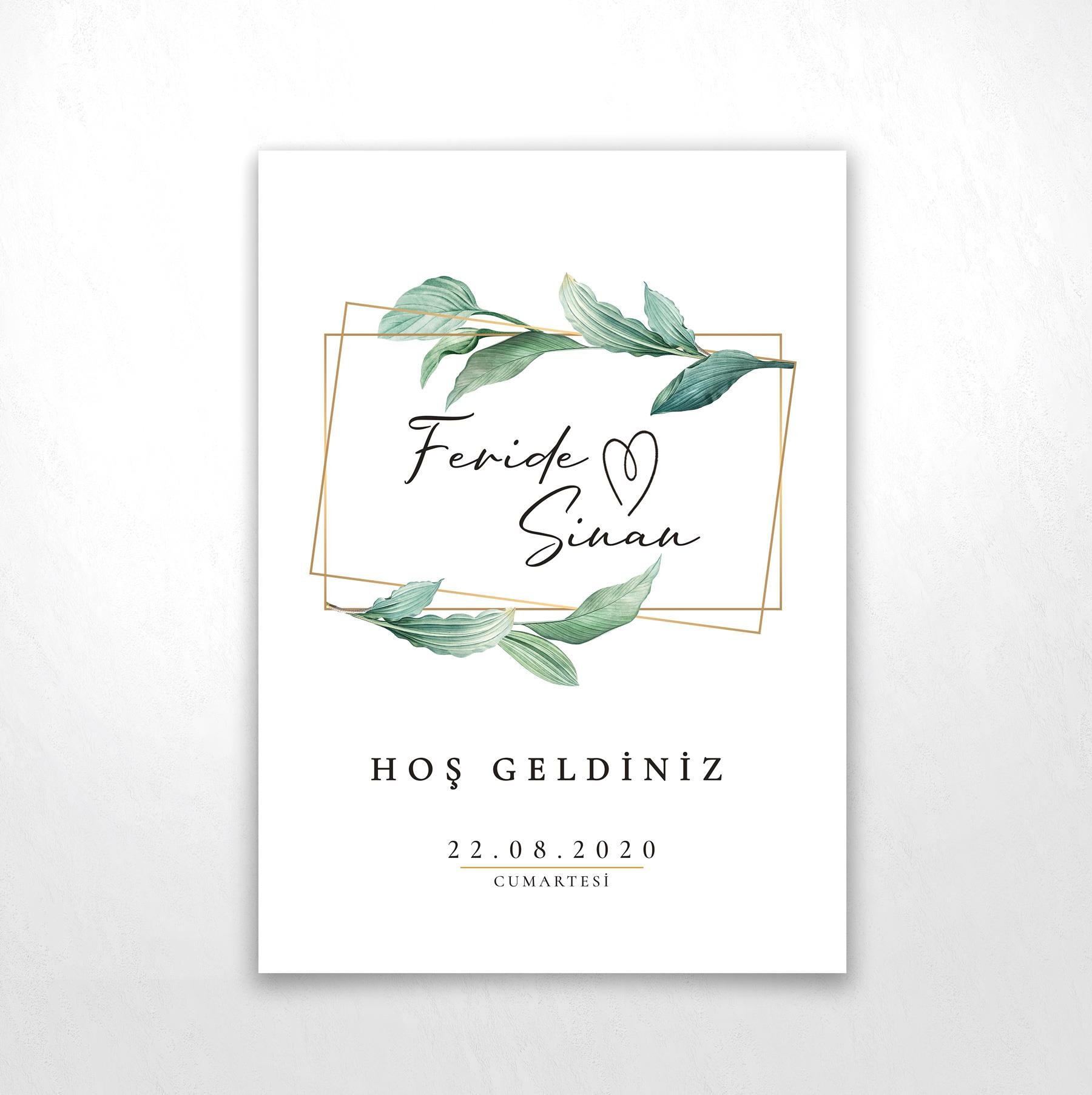 Leaves in Gold Karşılama Panosu