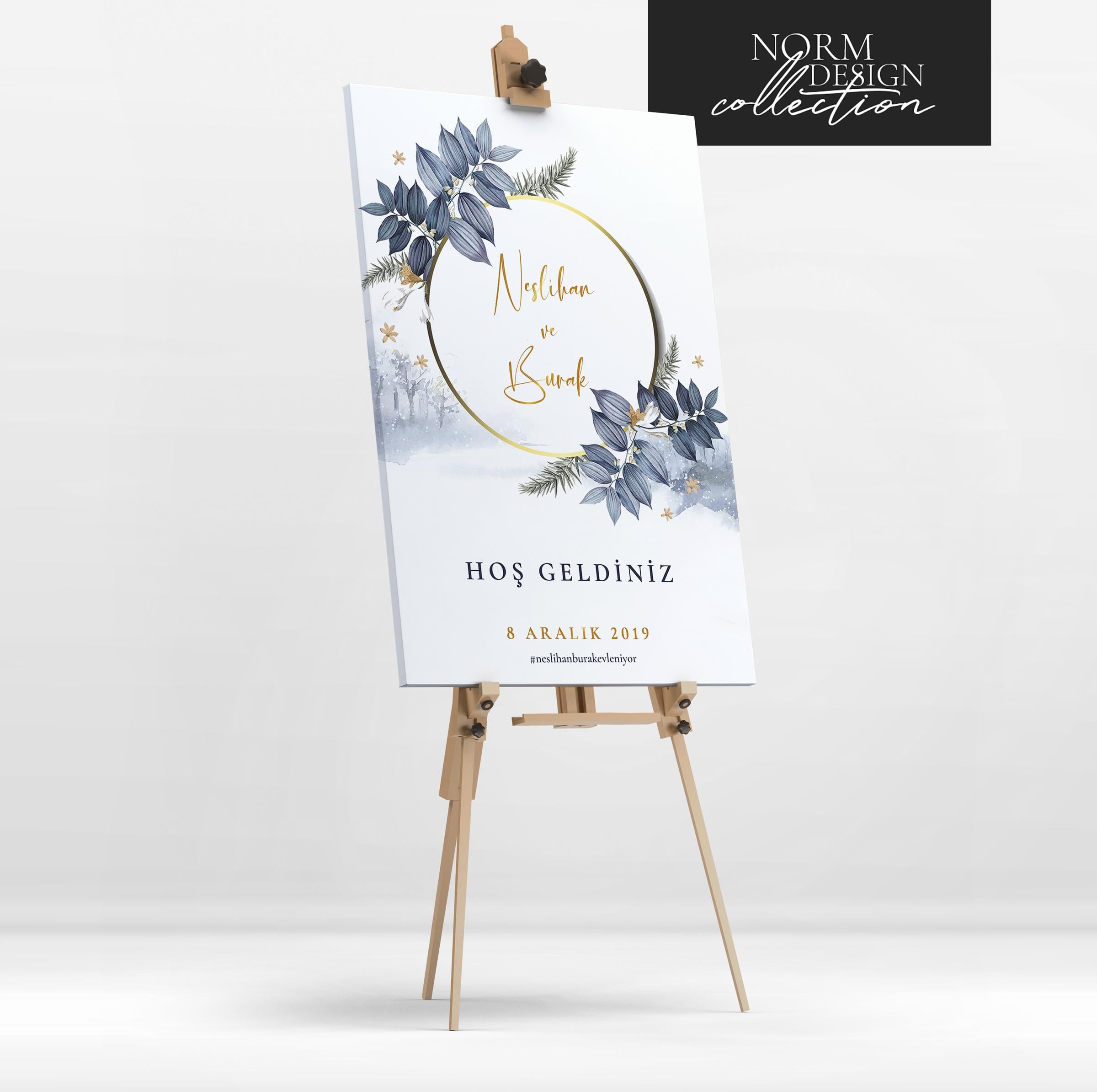 Navy Blue Karşılama Panosu